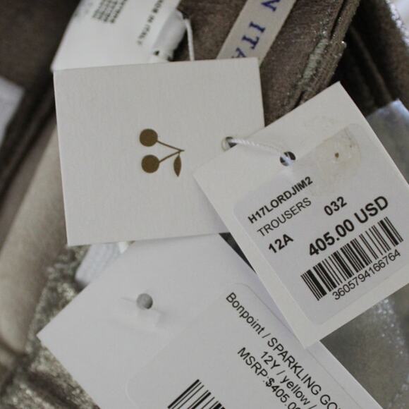 NWT Seafarer For Bonpoint Girl Sparkling Gold 'Lord Jim' Style Pants Straight 12 - Picture 10 of 10